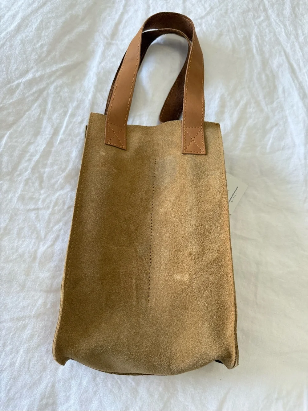 Vintium | Dual Bottle Brown Suede Wine Bag | Zuccardi Branded